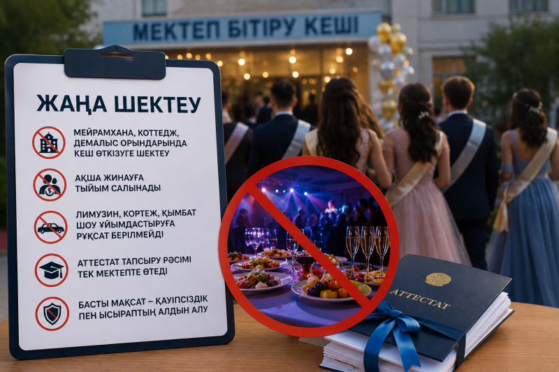 Қазақстанда мектеп бітіру кештеріне жаңа шектеу енгізілді