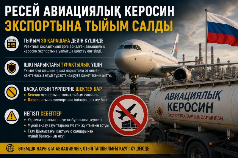 Ресей билігі авиациялық керосин экспортына тыйым салды