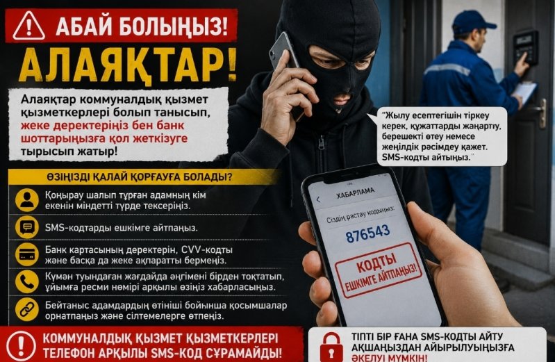 Алаяқтар коммуналдық қызмет қызметкерлері болып хабарласып жүр: қазақстандықтарға жаңа схема туралы ескертілді