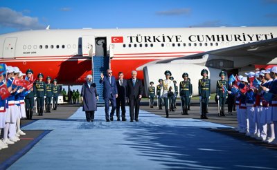 Президент Турции Реджеп Тайип Эрдоган прибыл в Казахстан