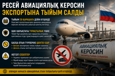 Ресей билігі авиациялық керосин экспортына тыйым салды